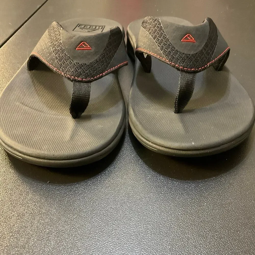 Reef Men's Size 14 Black Red Comfort Flip Flop Sandals Beach Casual
